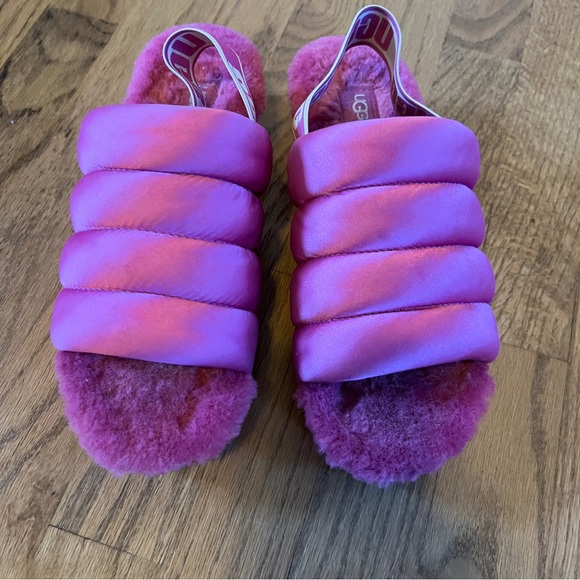 UGG Women's Puff Yeah Slide Fuchsia Sz 7 - Picture 4 of 12